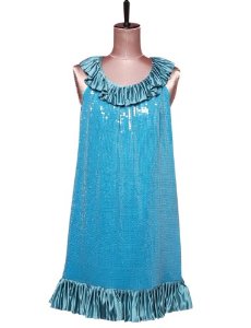 ベッツィ ジョンソン（BETSEY JOHNSON）のドレス（素材：スパンコール、色：ブルー、レディース）【商品番号：B007E6Z38C】